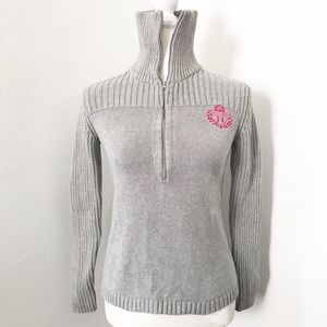 Tommy Hilfiger Zipper Turtleneck Monogram Sweater